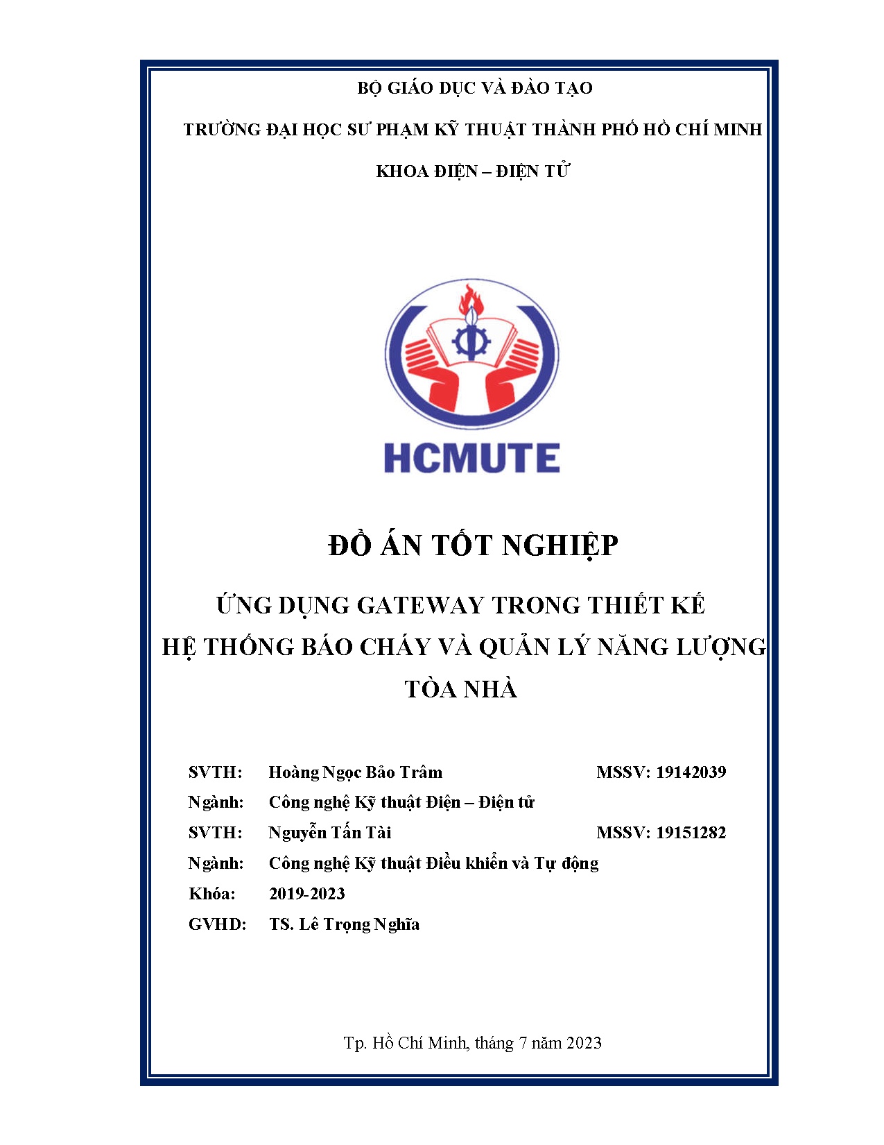 Đồ án tốt nghiệp - Ứng dụng Gateway trong thiết kế hệ thống báo cháy và quản lý năng lượng tòa nhà