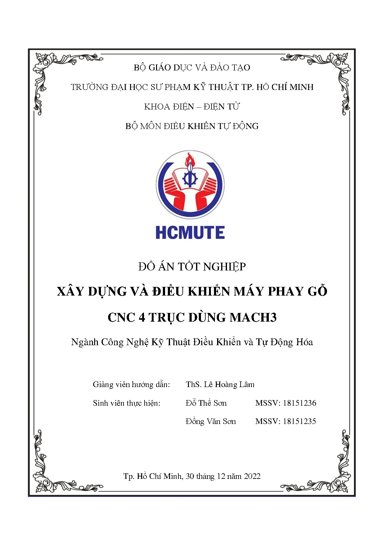 Đồ án tốt nghiệp - Xây dựng và điều khiển máy phay gỗ CNC 4 trục dùng Mach3