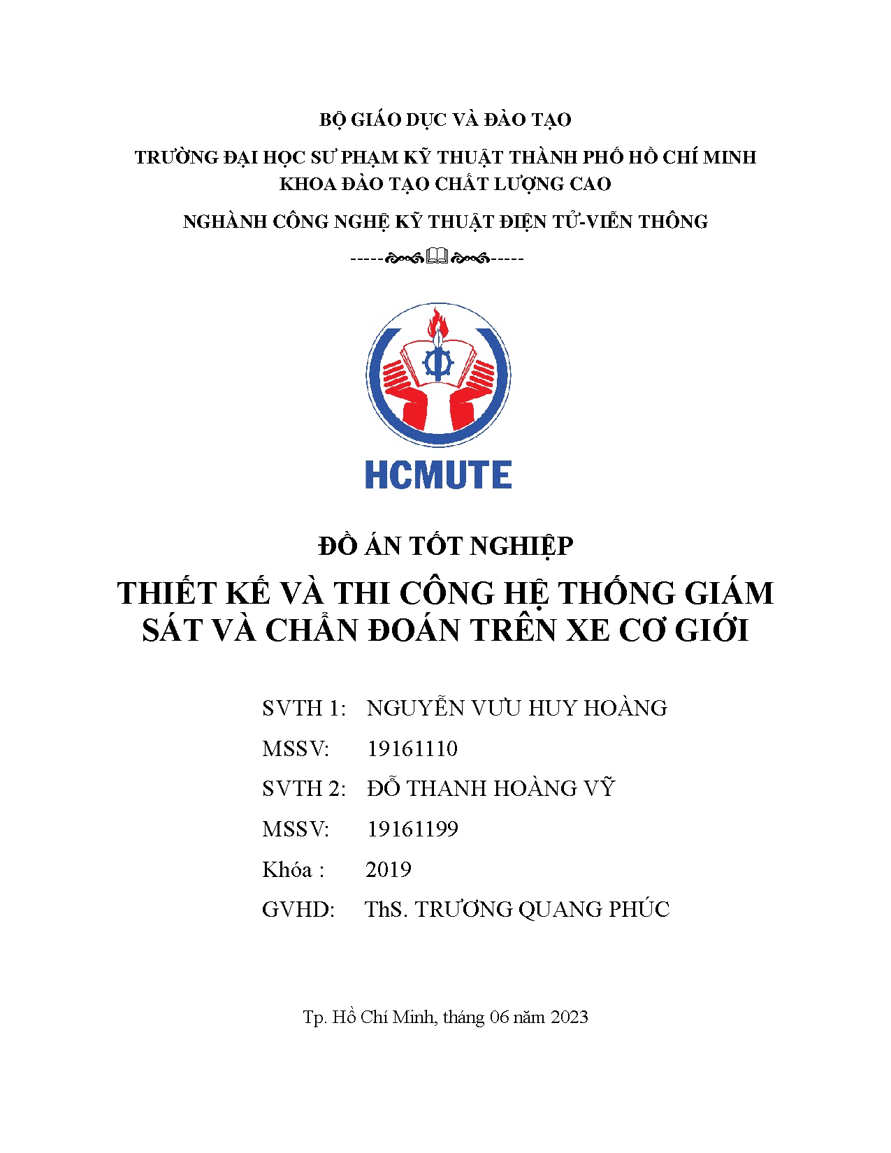 Đồ án tốt nghiệp - Thiết kế và thi công hệ thống giám sát và chẩn đoán trên xe cơ giới