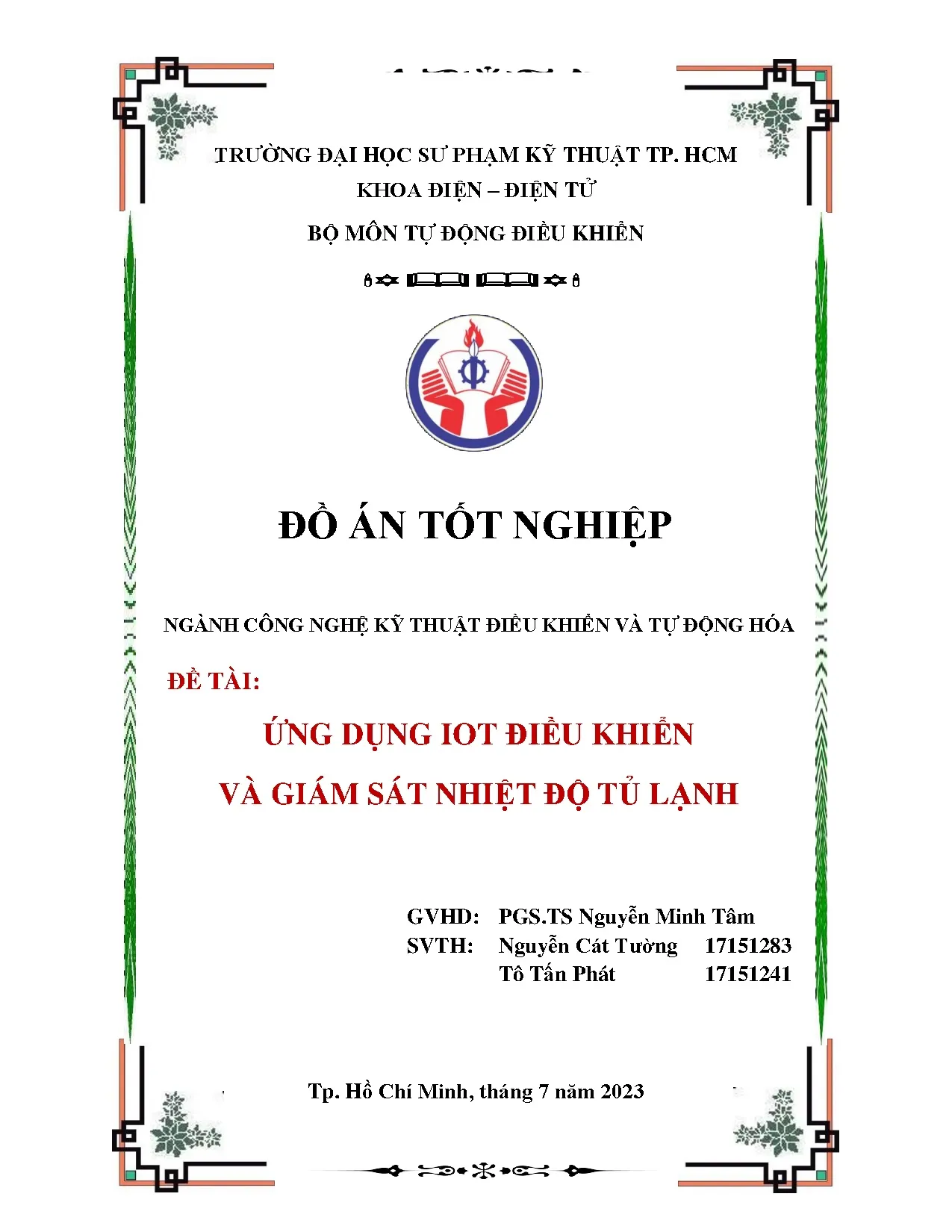 Đồ án tốt nghiệp - Ứng dụng Iot điều khiển và giám sát nhiệt độ tủ lạnh