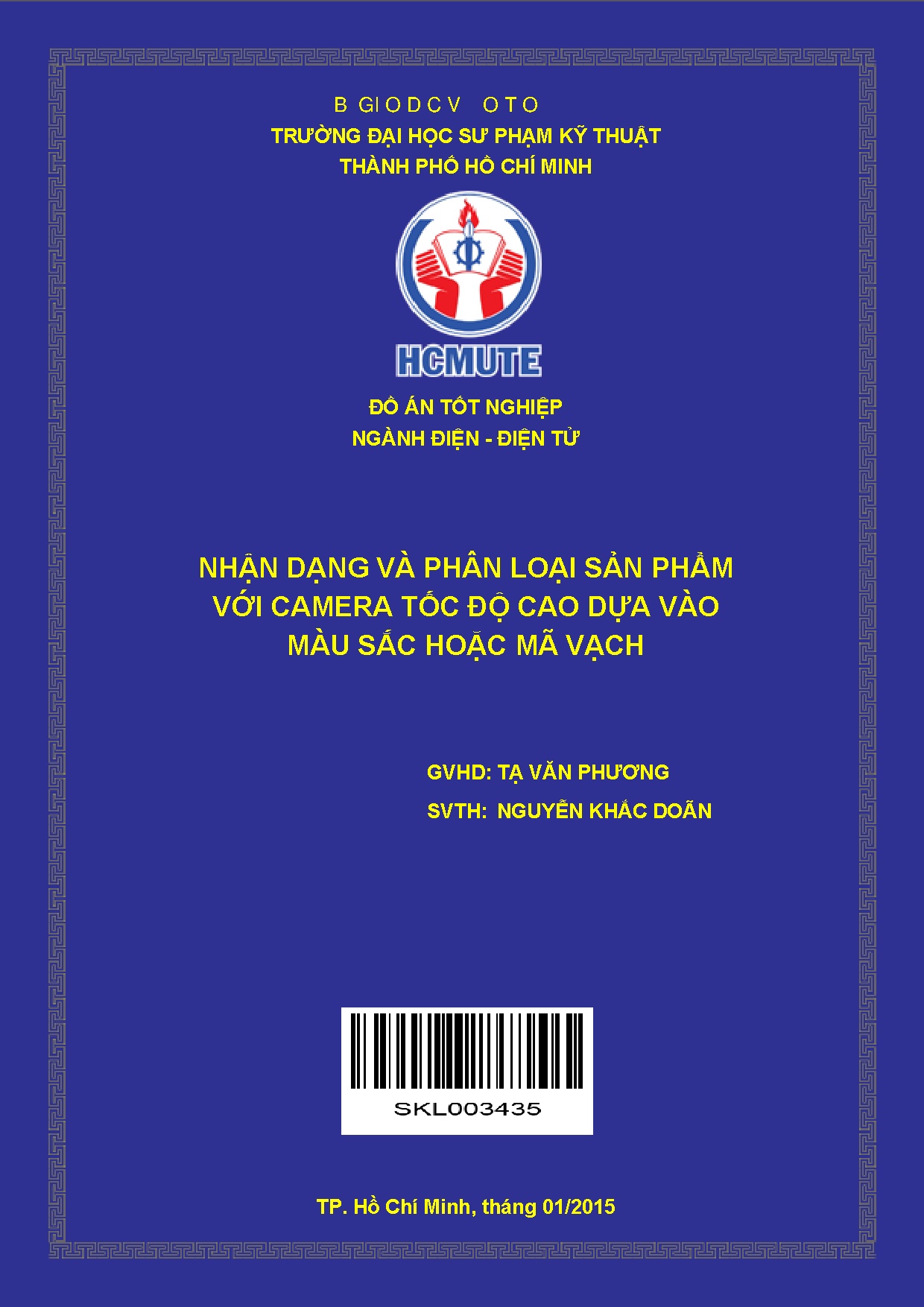 Đồ án tốt nghiệp - Nhận dạng và phân loại sản phẩm với camera tốc độ cao dựa vào màu sắc hoặc mã V
