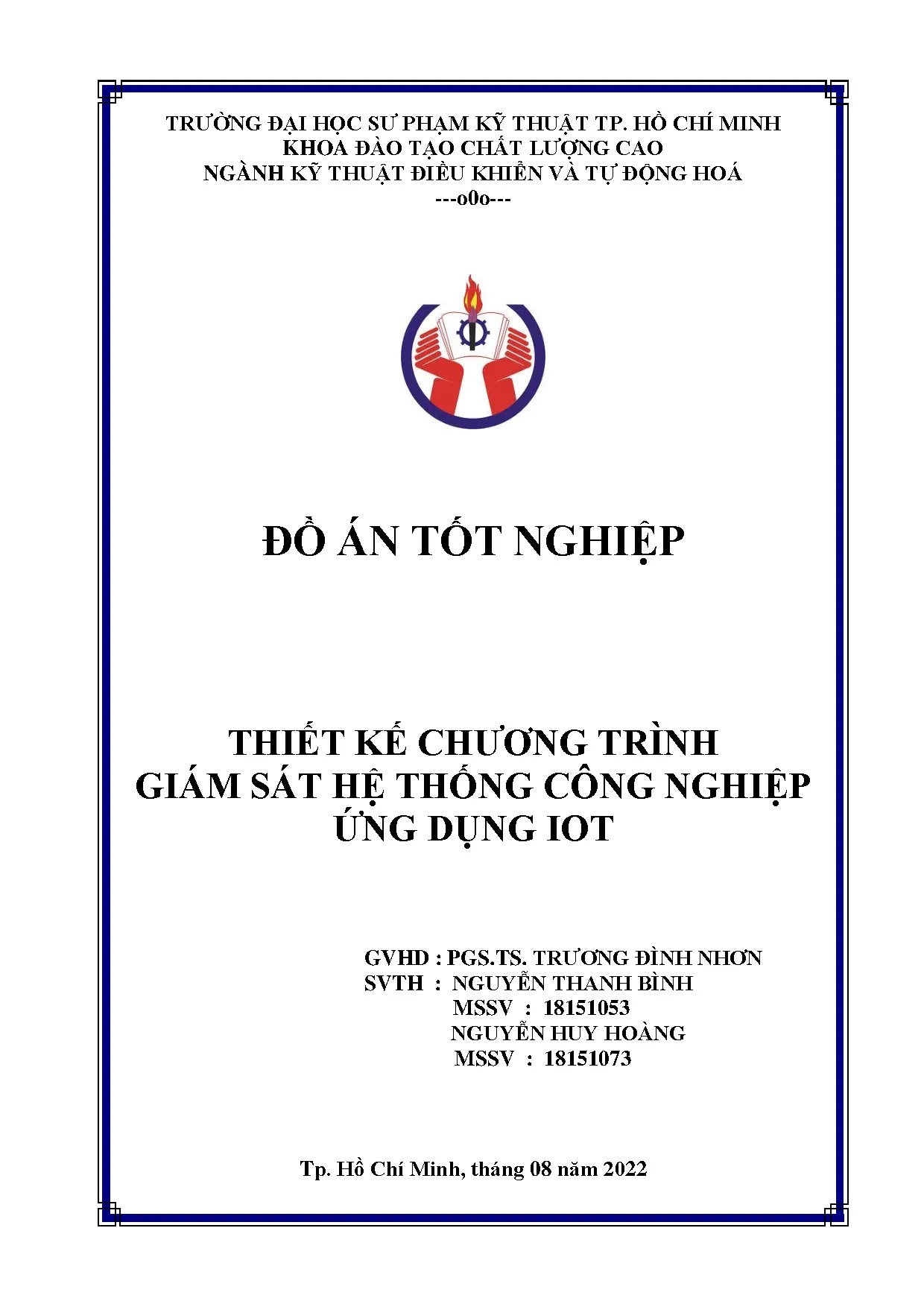Đồ án tốt nghiệp - Thiết kế chương trình giám sát hệ thống công nghiệp ứng dụng IĐTNKCLCNCNKTĐKVTĐH