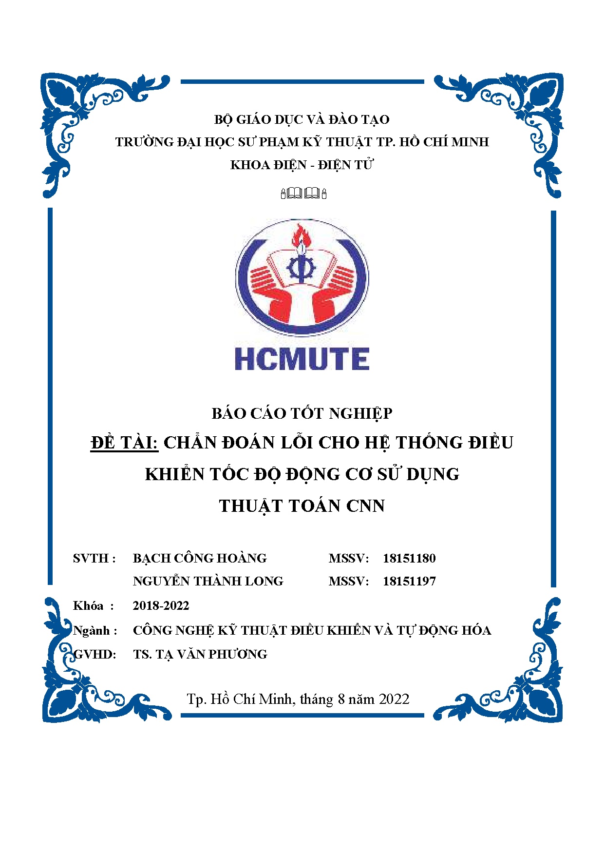 Đồ án tốt nghiệp - Chuẩn đoán lỗi cho hệ thống điều khiển tốc độ động cơ sử dụng thuật toán CNN