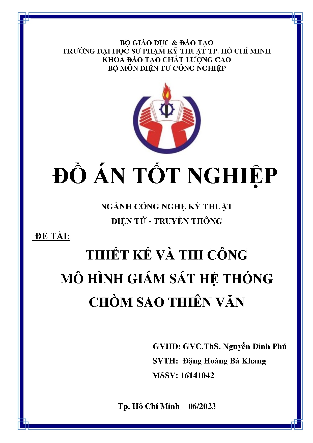 Đồ án tốt nghiệp - Thiết kế và thi công mô hình giám sát hệ thống chòm sao Thiên văn