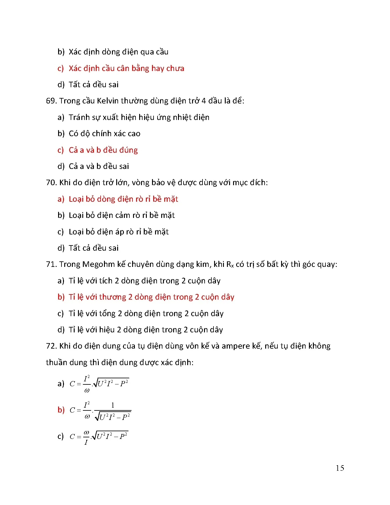 Bộ ngân hàng câu hỏi trắc nghiệm - Trang 15