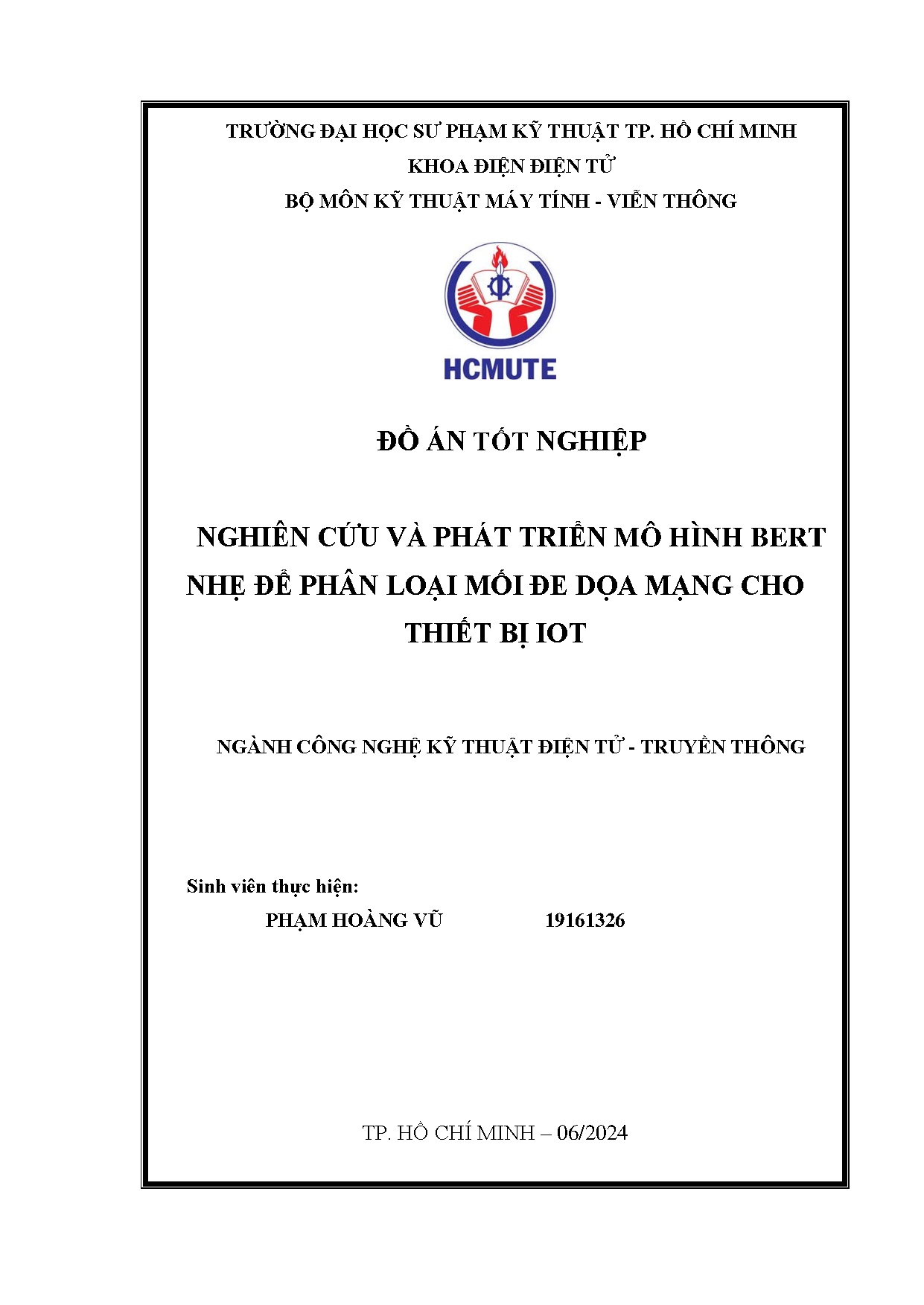 Đồ án tốt nghiệp - Nghiên cứu và phát triển mô hình Bert nhẹ để phân loại mối đe dọa mạng cho TBI