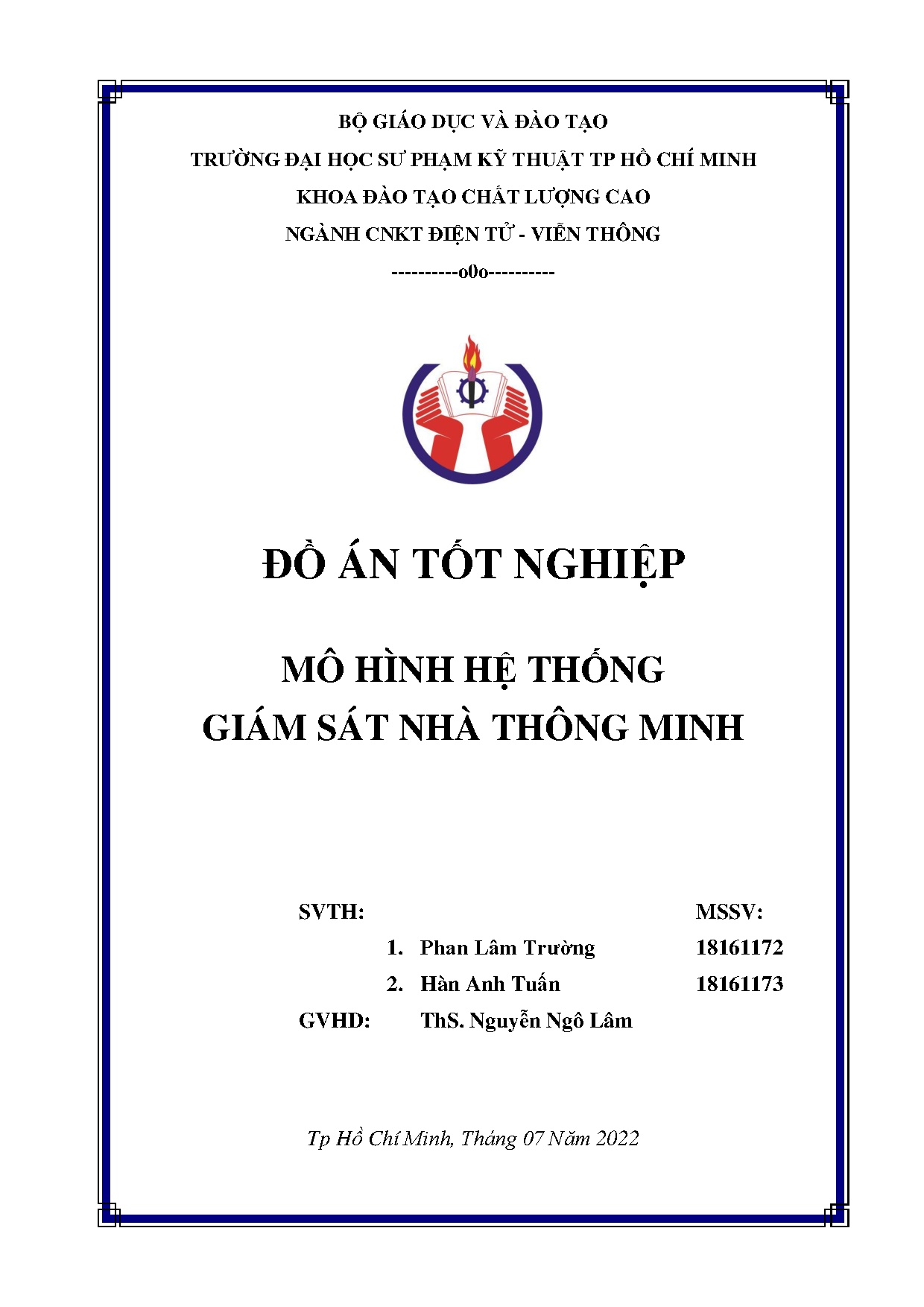 Đồ án tốt nghiệp - Mô hình hệ thống giám sát nhà thông minh