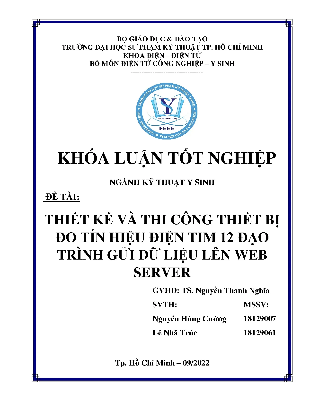Đồ án tốt nghiệp - Thiết kế và thi công thiết bị đo tín hiệu điện tim 12 đạo trình gửi dữ liệu LWS
