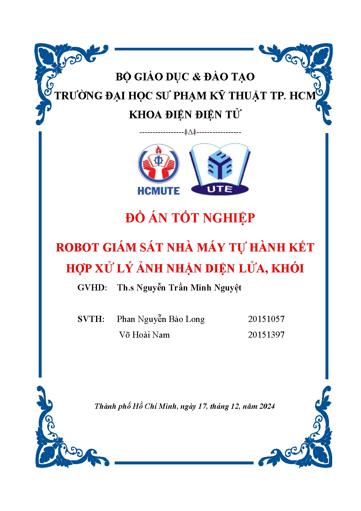 Đồ án tốt nghiệp - Robot giám sát nhà máy tự hành kết hợp xử lý ảnh nhận diện lửa, khói