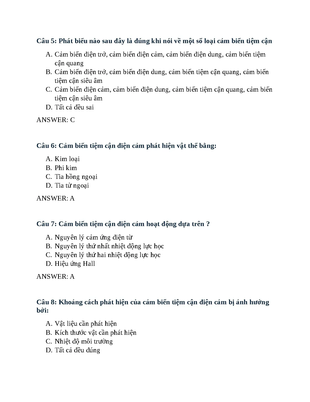 Trắc nghiệm chương 8 đo lường - Trang 2