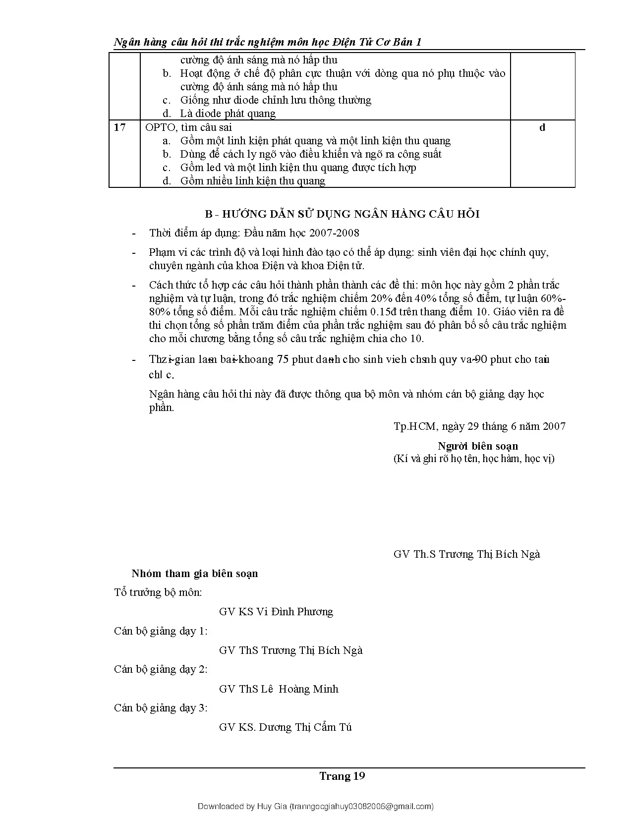 Trắc Nghiệm MĐT1 - Trang 19