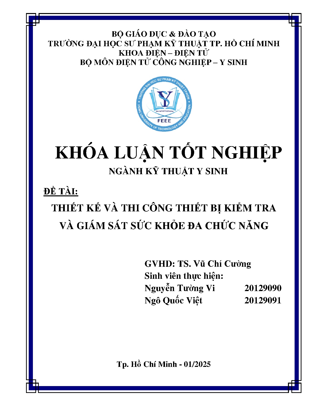 Đồ án tốt nghiệp - Thiết kế và thi công thiết bị kiểm tra và giám sát sức khỏe đa chức năng