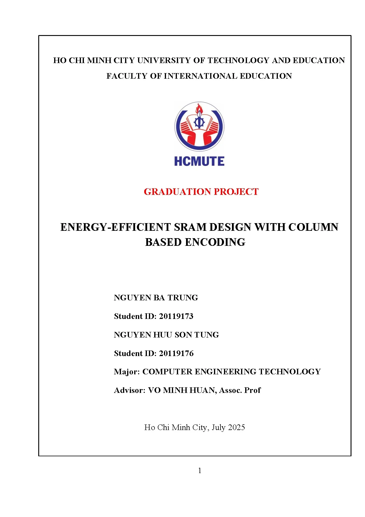 Đồ án tốt nghiệp - Energy-efficient sram design with column based encoding