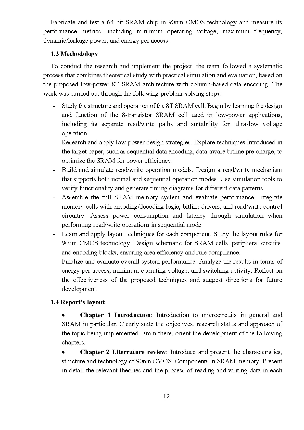 Đồ án tốt nghiệp - Energy-efficient sram design with column based encoding - Trang 14