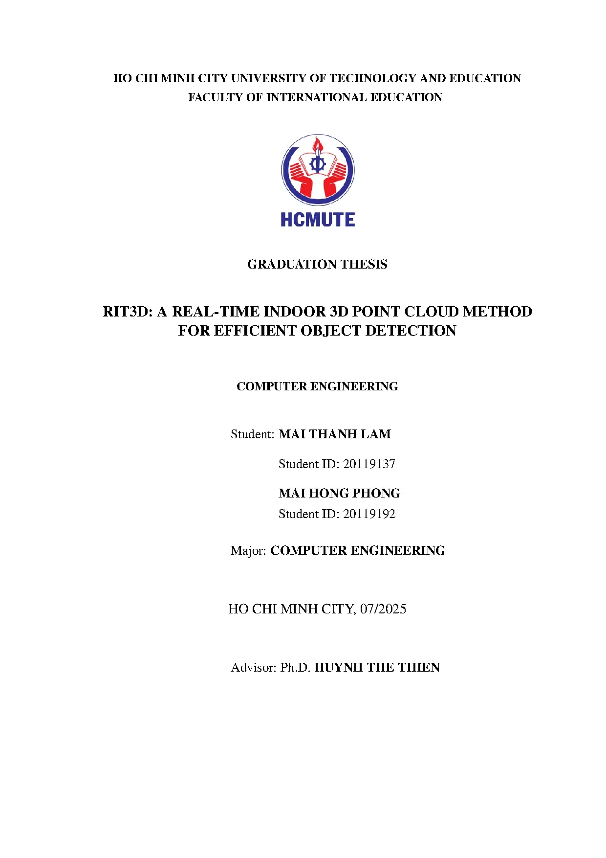 Đồ án tốt nghiệp - Rit3d: a real-time indoor 3d point cloud method for efficient object detection - Trang 2