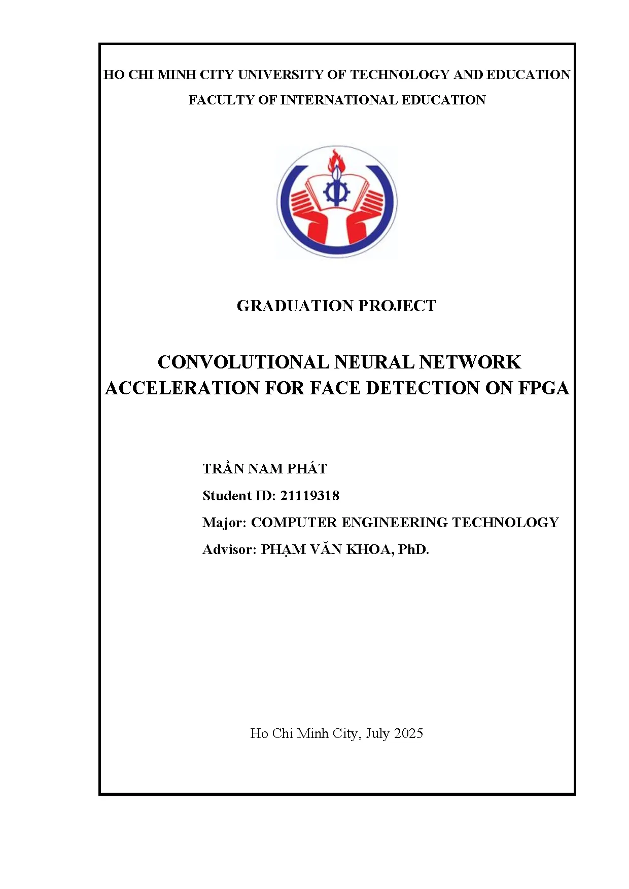 Đồ án tốt nghiệp - Convolutional neural network acceleration for face detection on fpga