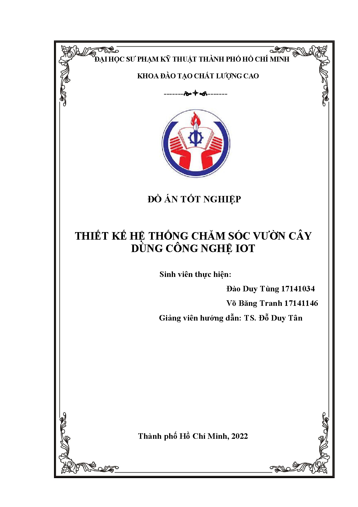 Đồ án tốt nghiệp - Thiết kế hệ thống chăm sóc vườn cây dùng công nghệ IoT