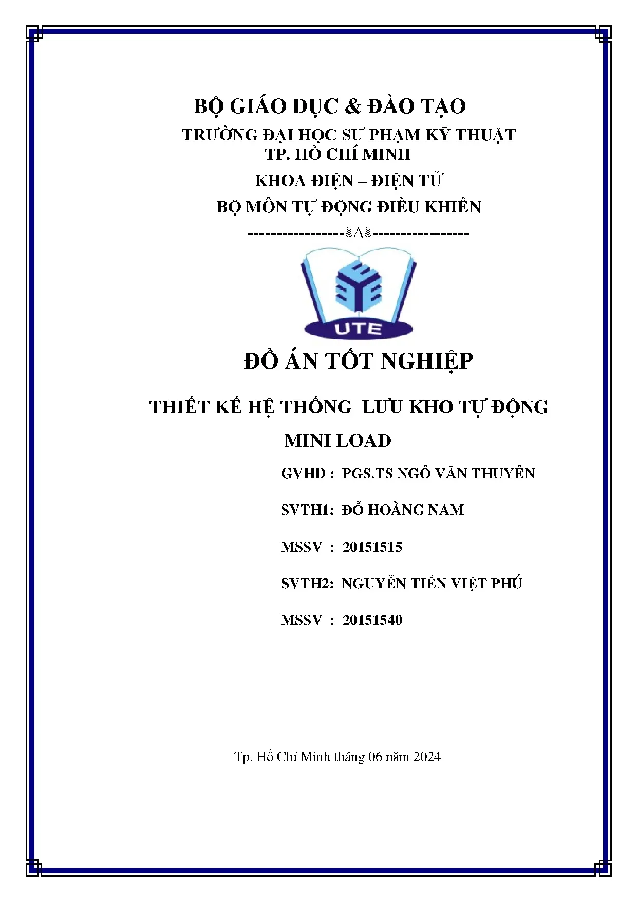 Đồ án tốt nghiệp - Thiết kế hệ thống lưu kho tự động mini load