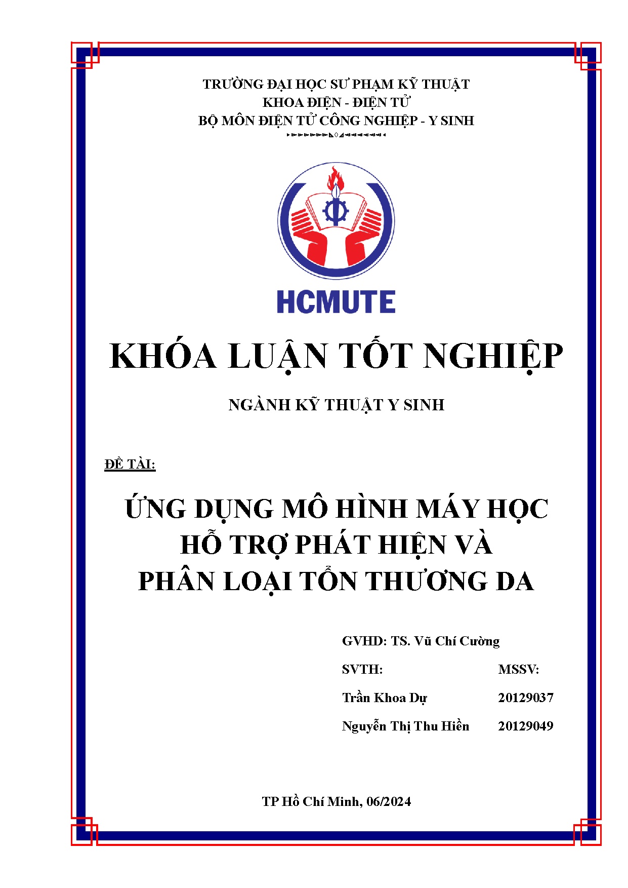 Đồ án tốt nghiệp - Ứng dụng mô hình máy học hỗ trợ phát hiện và phân loại tổn thương da
