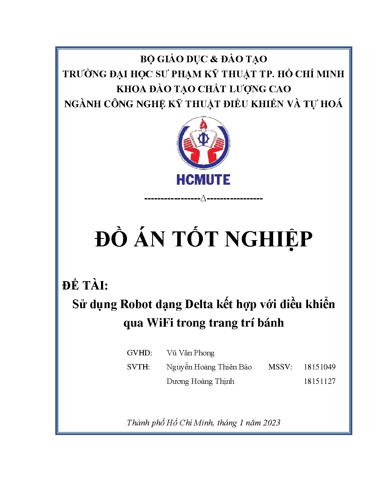 Đồ án tốt nghiệp - Sử dụng robot dạng Delta kết hợp với điều khiển qua wifi trong trang trí bánh