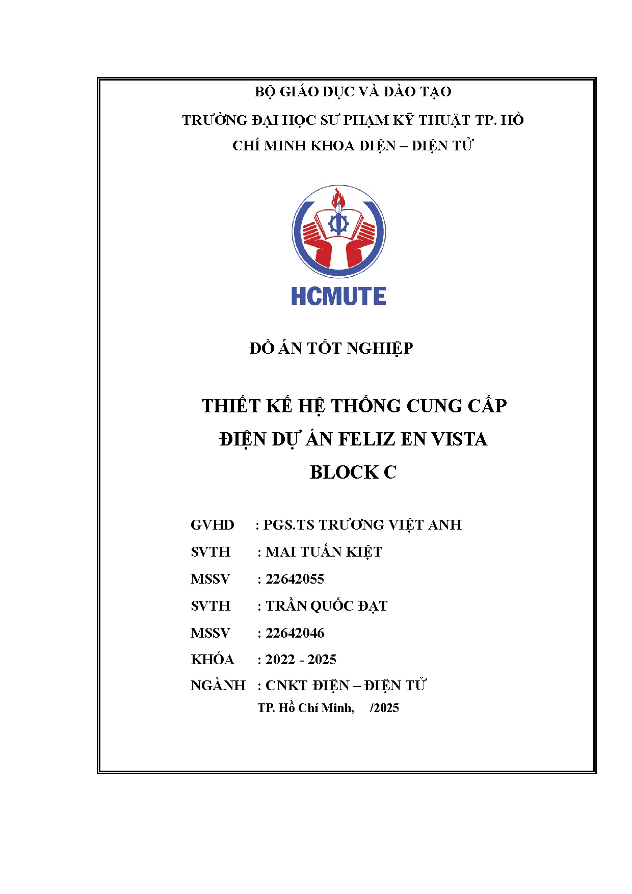 Đồ án tốt nghiệp - Thiết kế hệ thống cung cấp điện dự án Feliz En Vista Block C