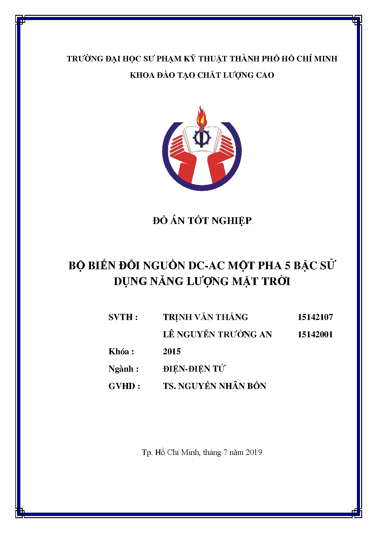 Đồ án tốt nghiệp - Bộ biến đổi nguồn DC-AC một pha 5 bậc sử dụng năng lượng mặt trời