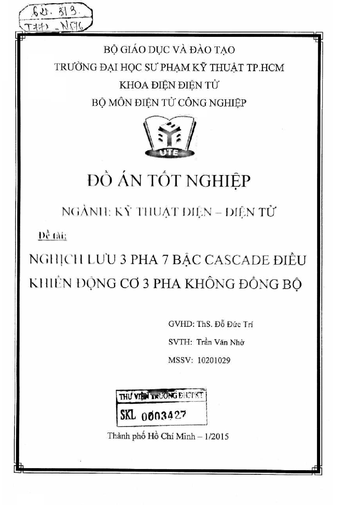 Đồ án tốt nghiệp - Nghịch lưu 3 pha 7 bậc cascade điều khiển động cơ ba pha không đồng bộ