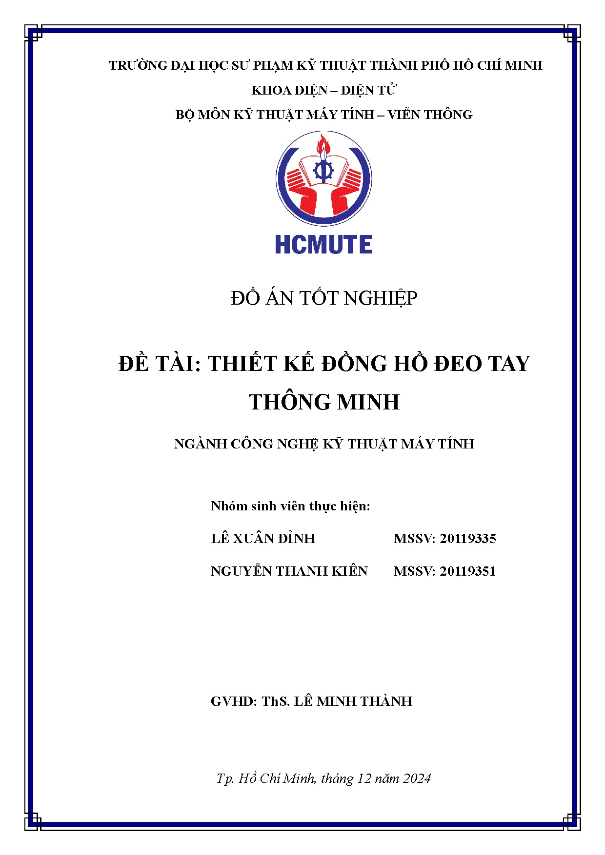 Đồ án tốt nghiệp - Thiết kế đồng hồ đeo tay thông minh