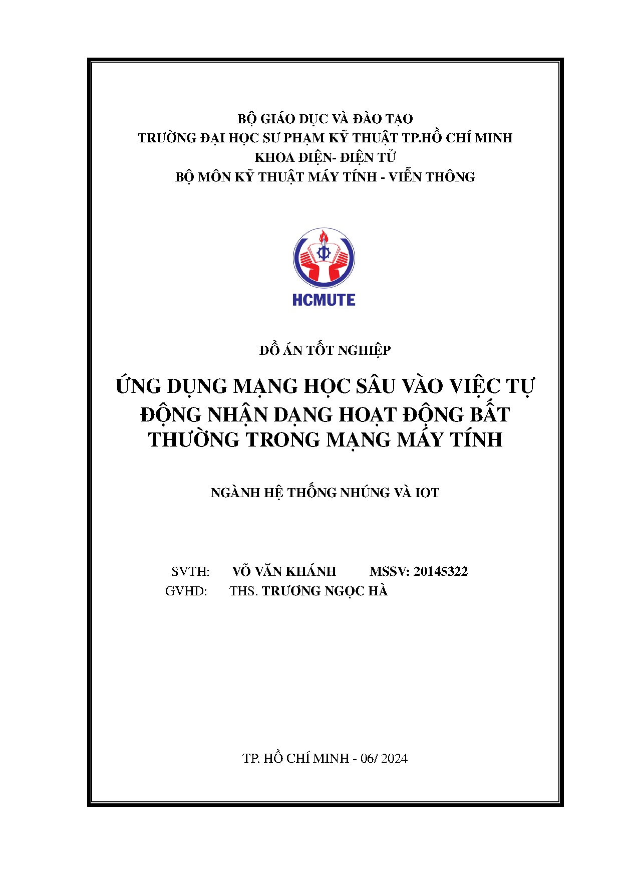 Đồ án tốt nghiệp - Ứng dụng mạng học sâu vào việc tự động nhận dạng hoạt động bất thường trong MMT