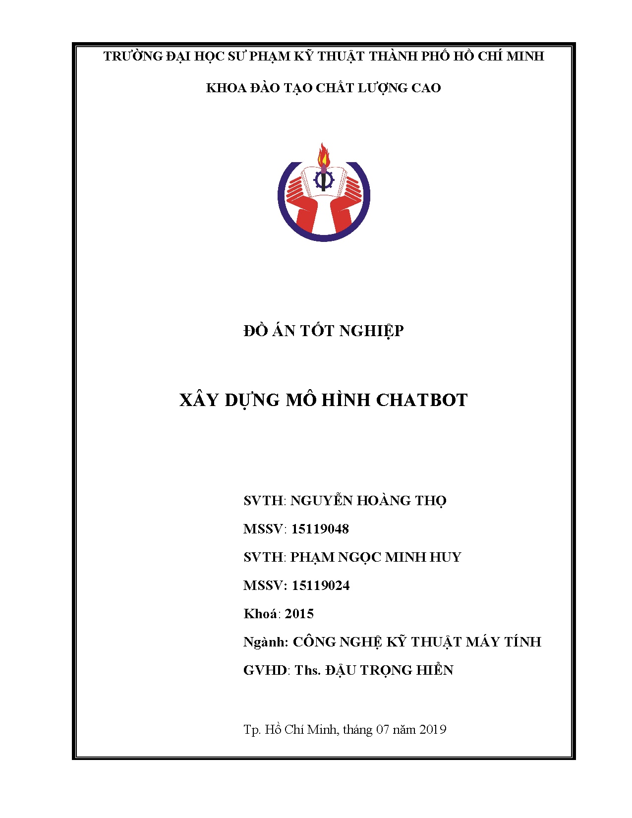 Đồ án tốt nghiệp - Xây dựng mô hình chatbot