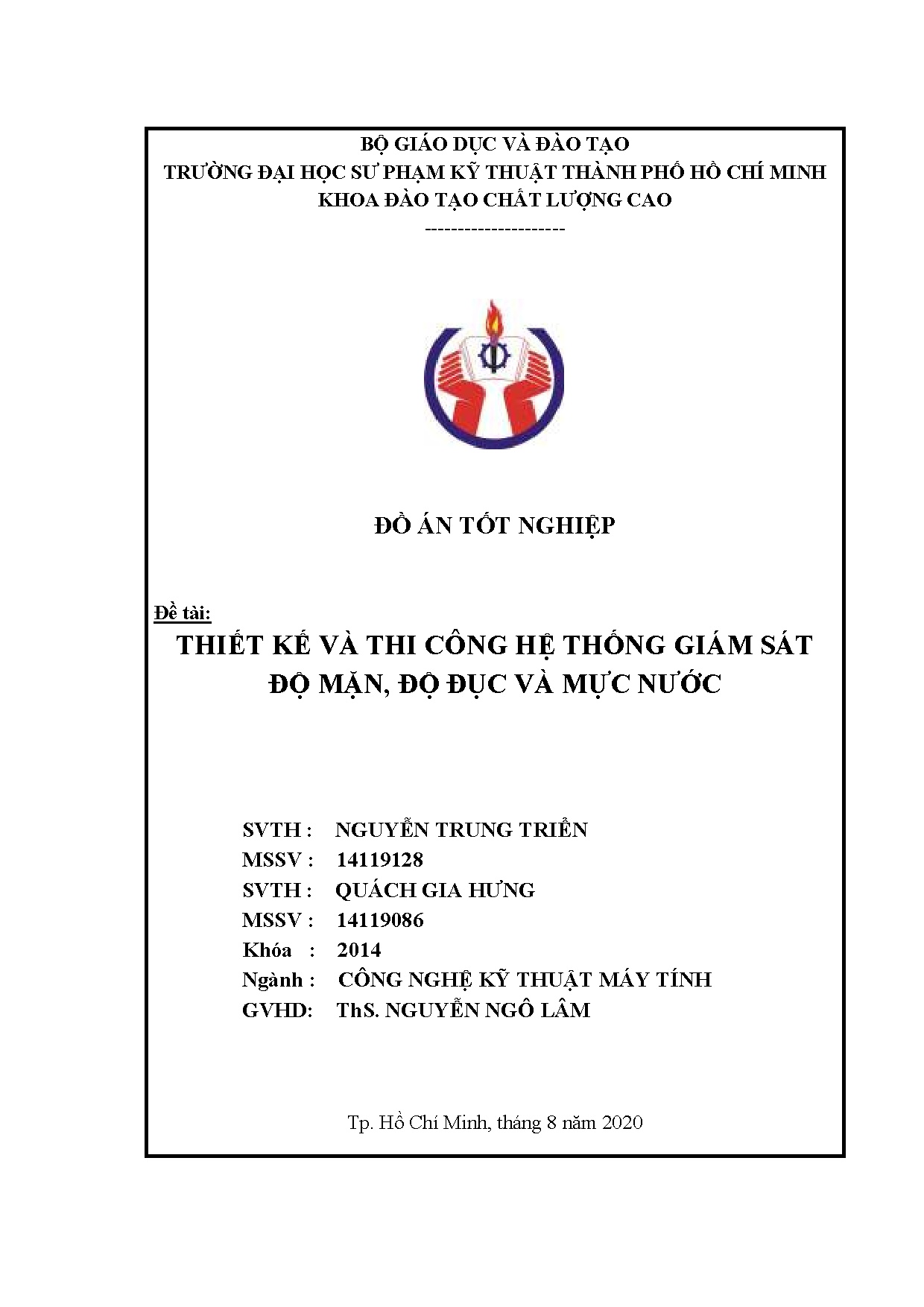 Đồ án tốt nghiệp - Thiết kế và thi công hệ thống giám sát độ mặn, độ đục và mực nước