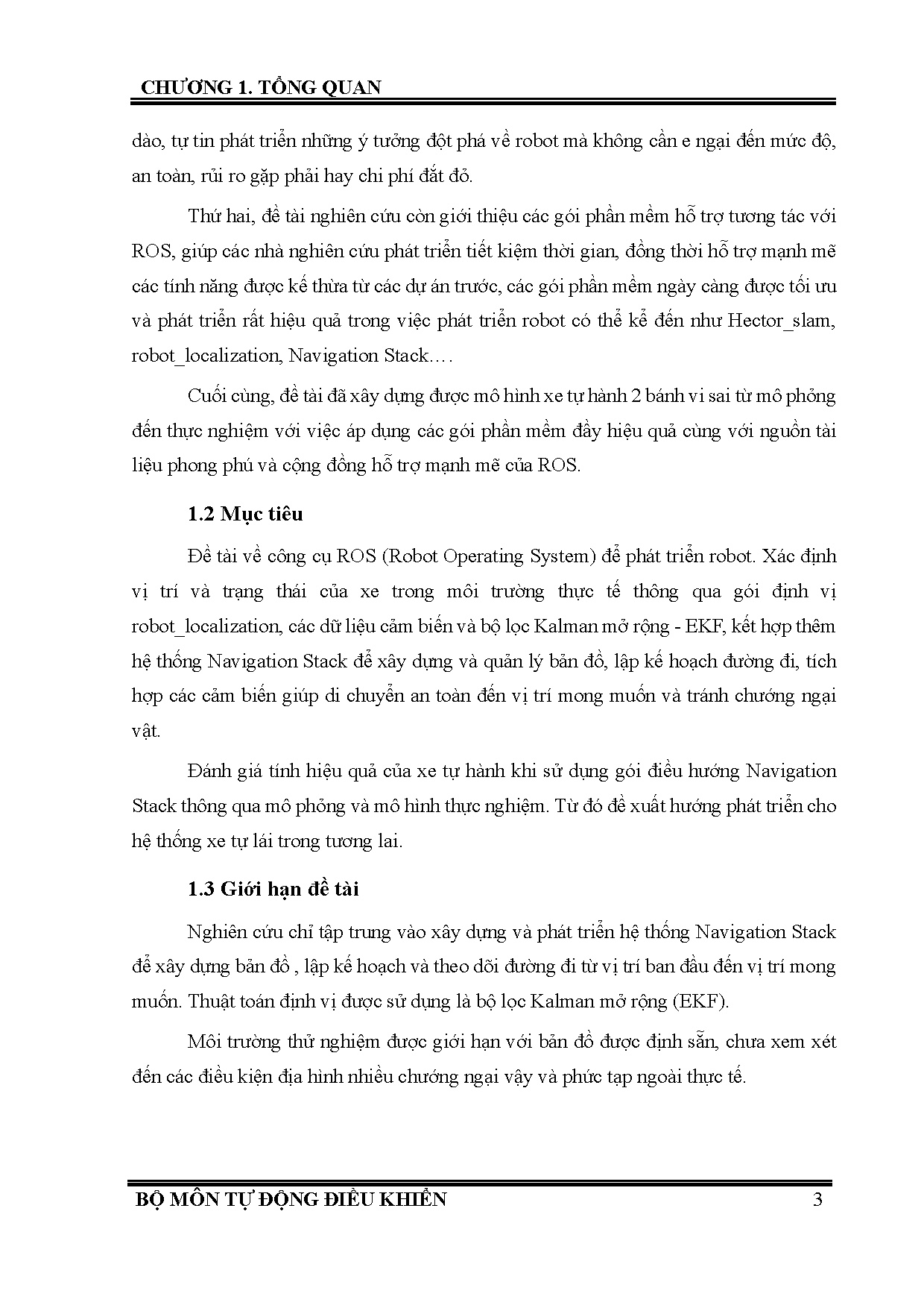 Đồ án tốt nghiệp - Ứng dụng Ros Navigation Stack cho điều hướng tự động và tránh vật cản trên XTHVS - Trang 18