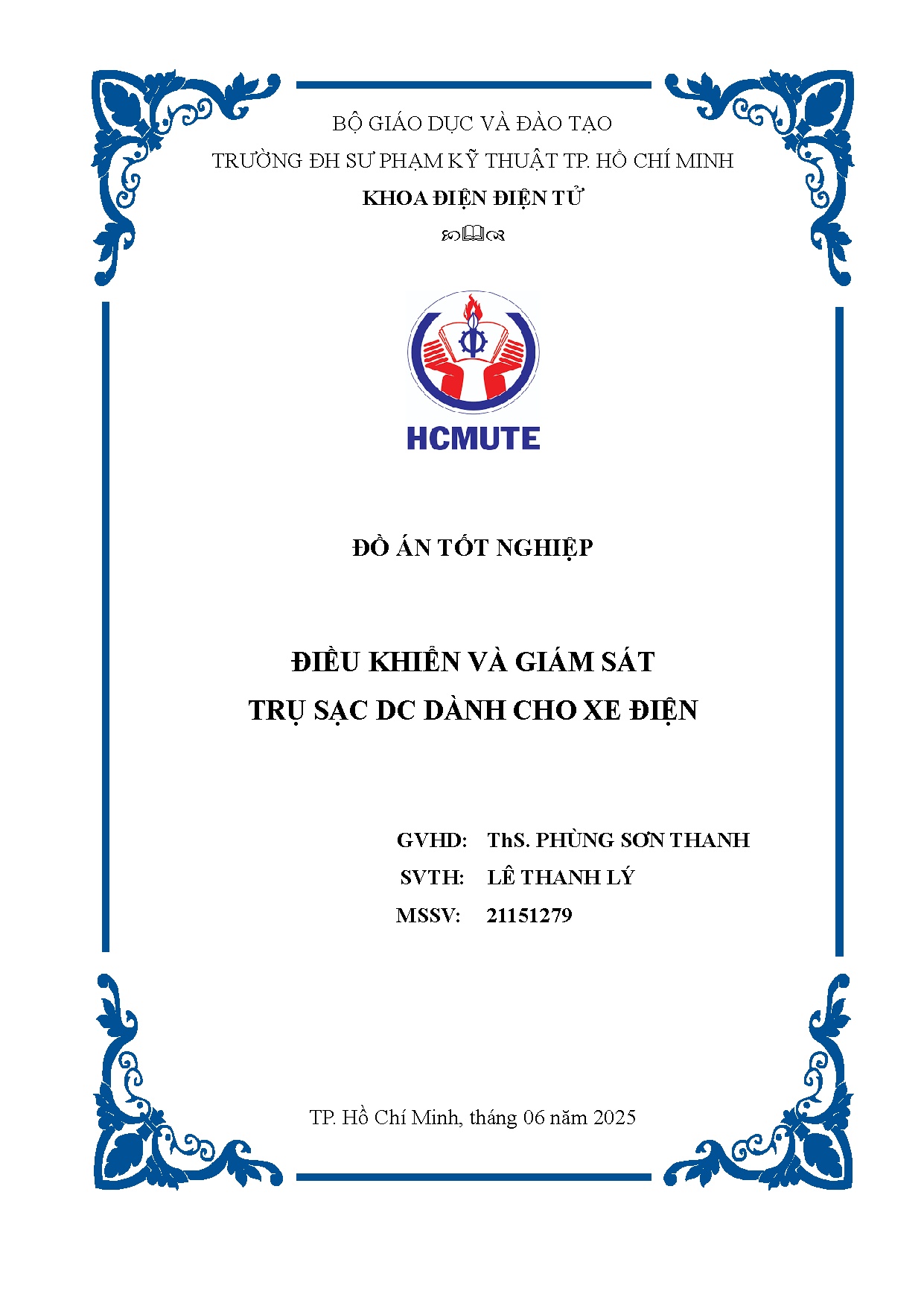 Đồ án tốt nghiệp - Điều khiển và giám sát trụ sạc DC dành cho xe điện