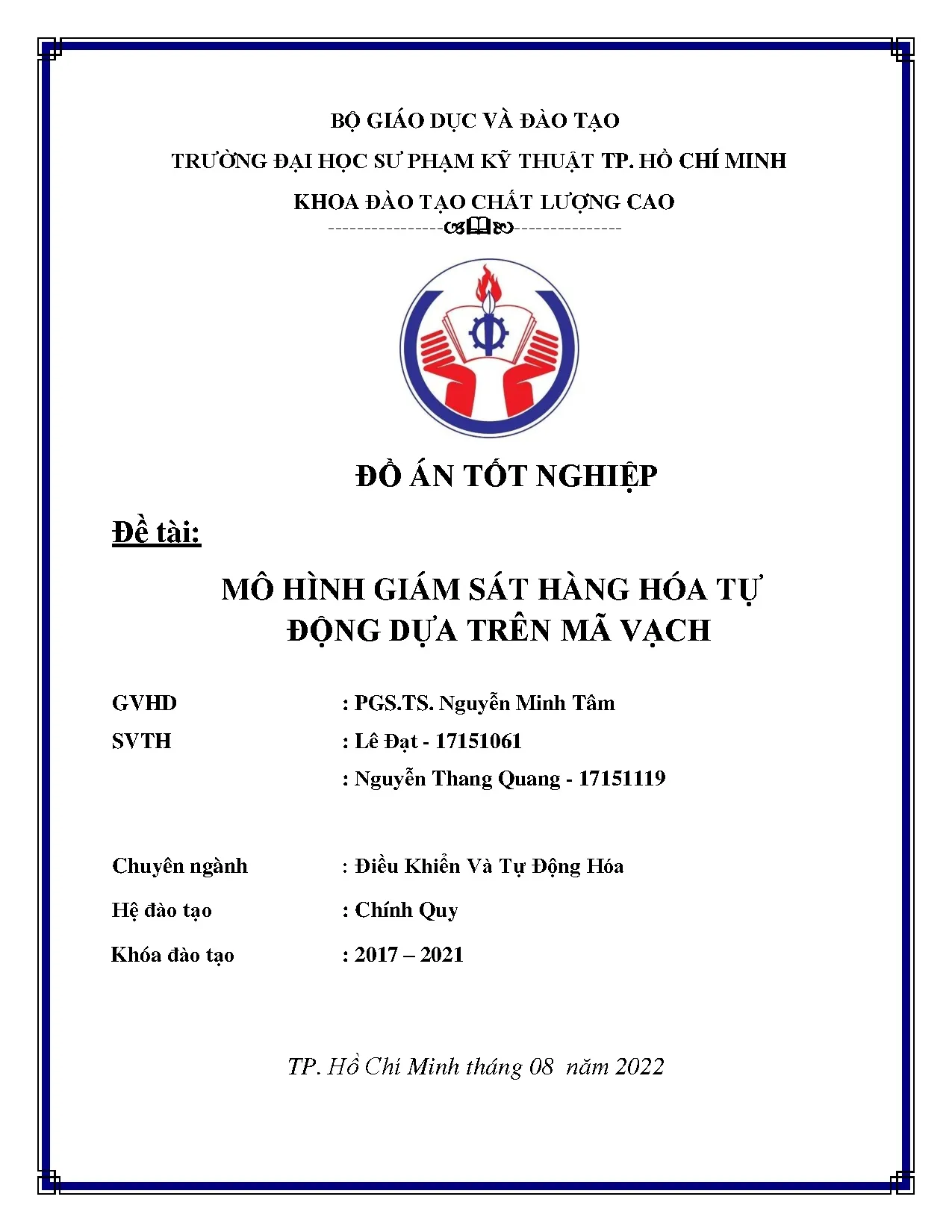 Đồ án tốt nghiệp - Mô hình giám sát hàng hóa tự động dựa trên mã vạch: Đồ án tốt nghiệp NCKTĐKVTĐH