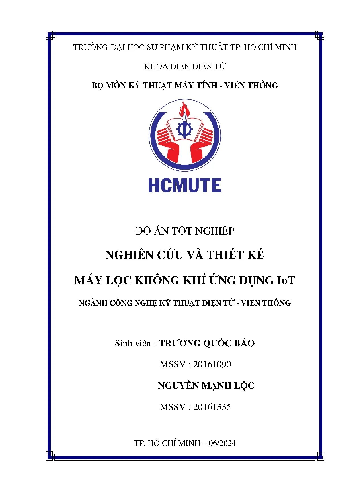 Đồ án tốt nghiệp - Nghiên cứu và thiết kế máy lọc không khí ứng dụng IoT