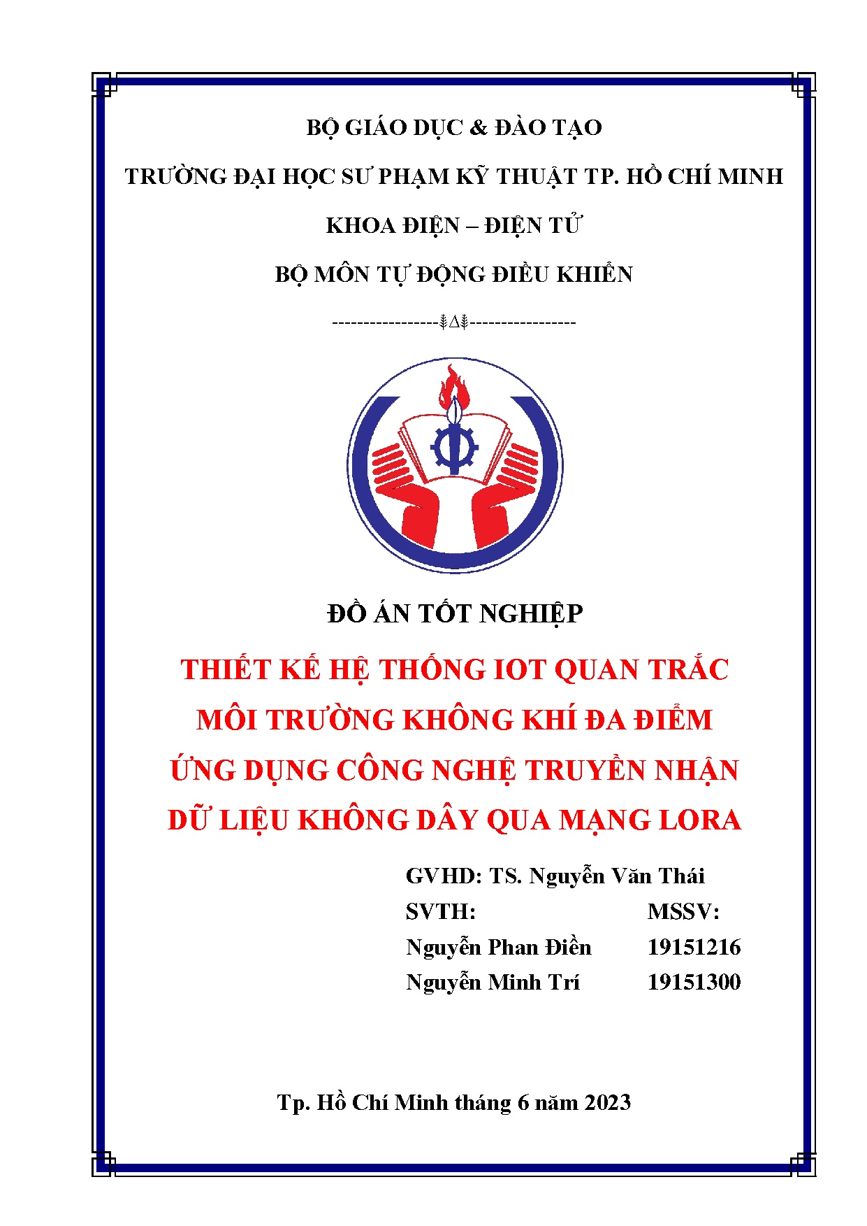 Đồ án tốt nghiệp - Thiết kế hệ thống IOT quan trắc môi trường không khí đa điểm ứng dụng CNTNDLKDQML