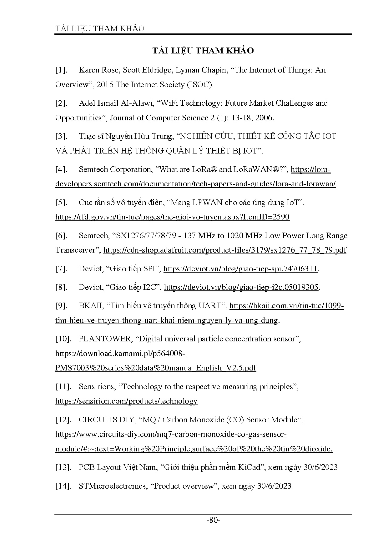 Đồ án tốt nghiệp - Thiết kế hệ thống IOT quan trắc môi trường không khí đa điểm ứng dụng CNTNDLKDQML - Trang 96