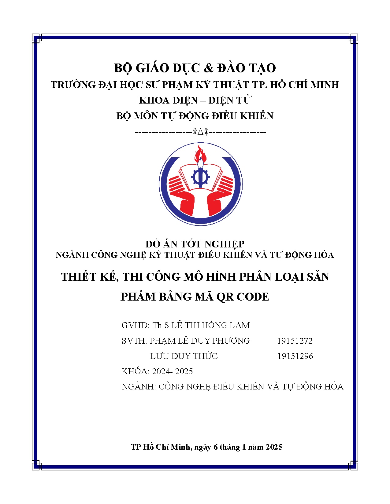 Đồ án tốt nghiệp - Thi công mô hình phân loại sản phẩm bằng mã QR code