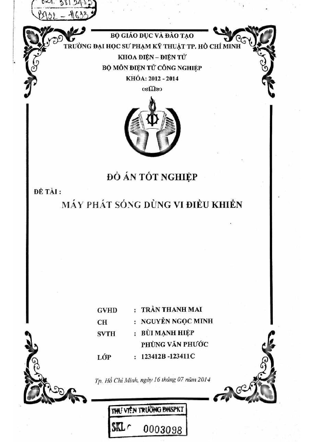 Đồ án tốt nghiệp - Máy phát sóng dùng vi điều khiển