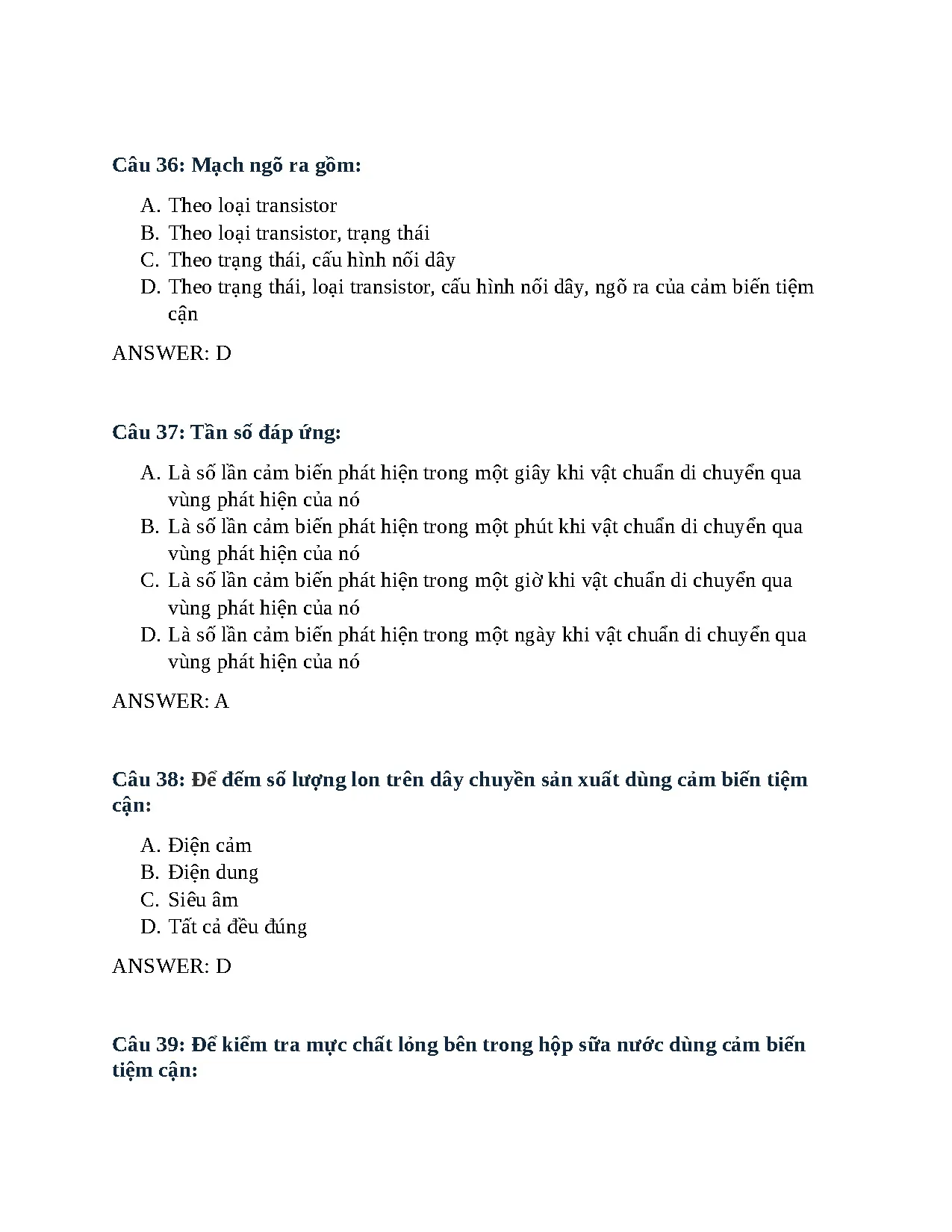 Trắc nghiệm chương 8 đo lường - Trang 10