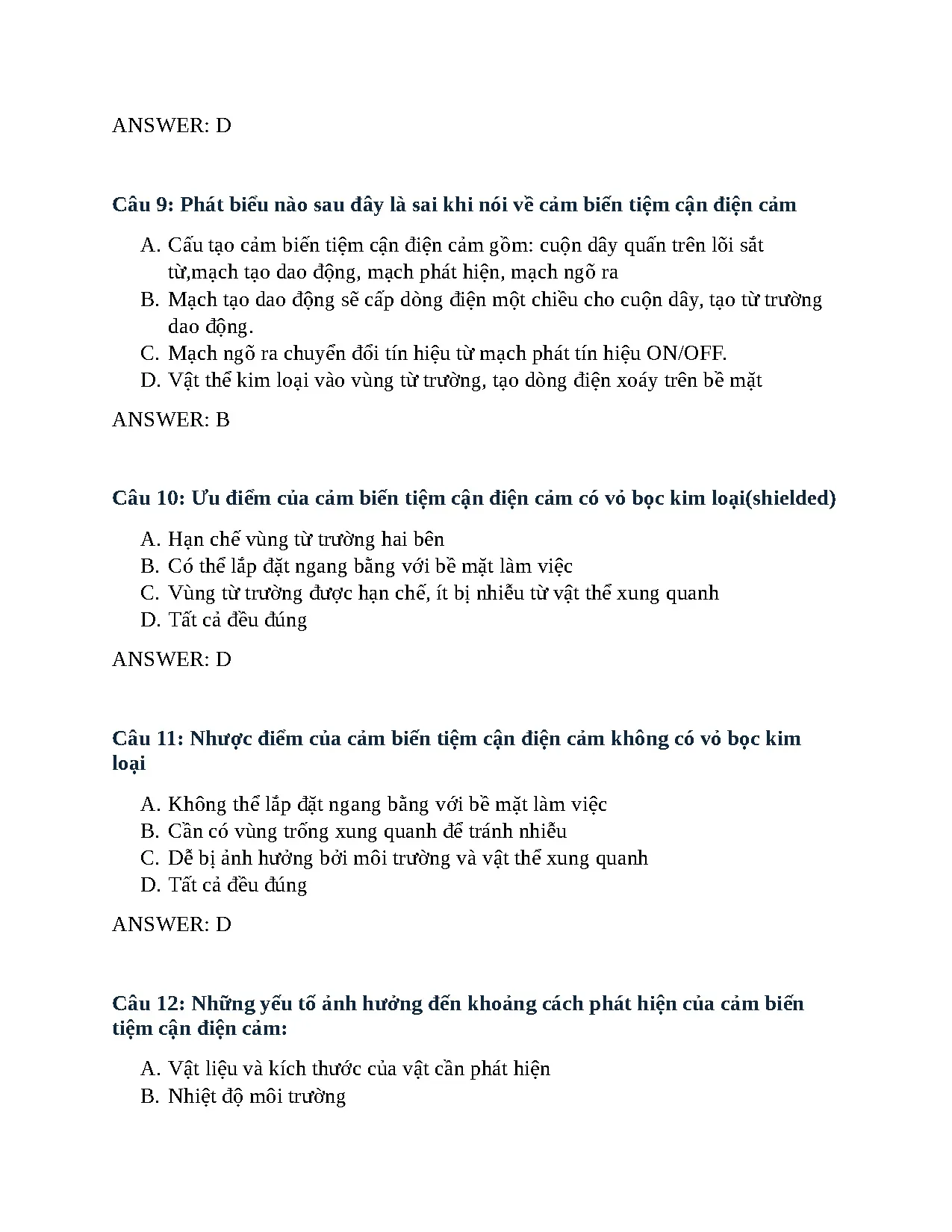 Trắc nghiệm chương 8 đo lường - Trang 3