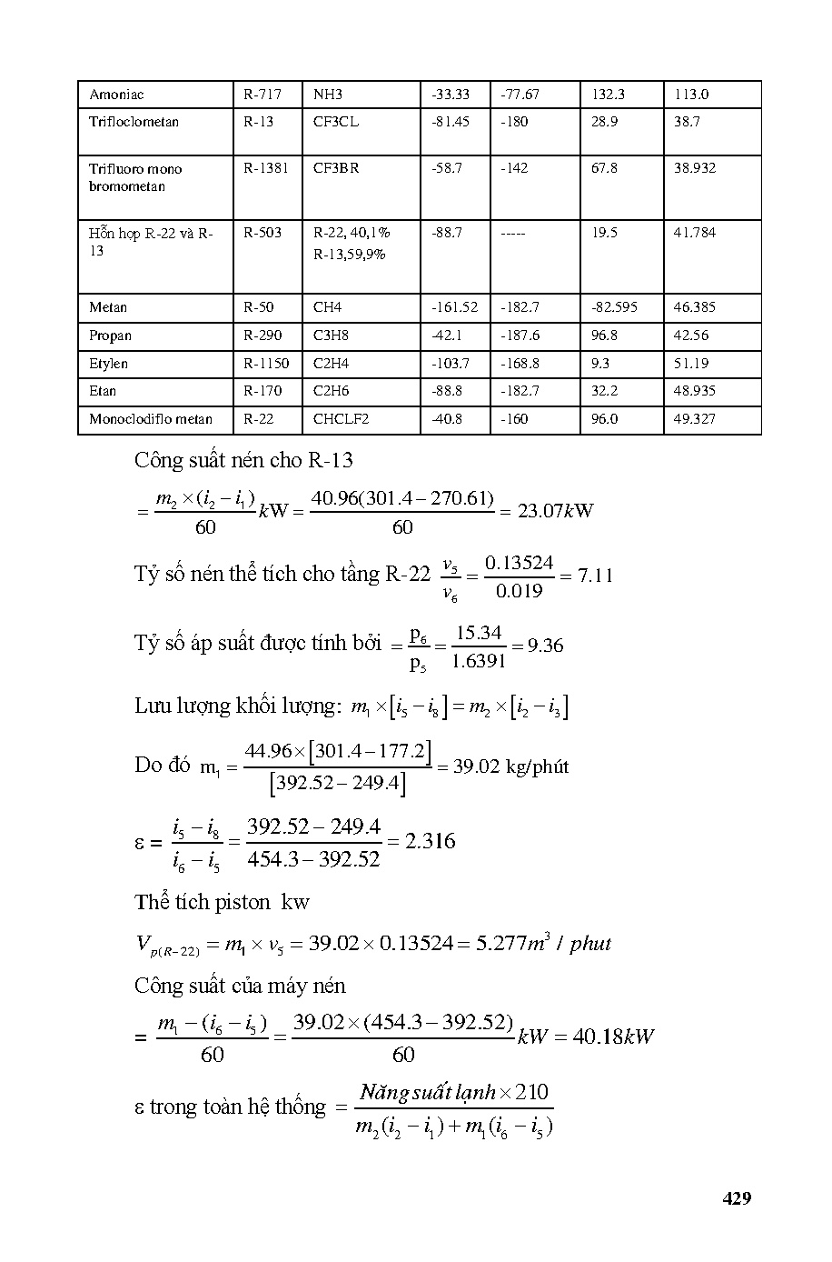 Kỹ thuật lạnh: Lý thuyết và bài tập (HCMUTE) - Trang 429