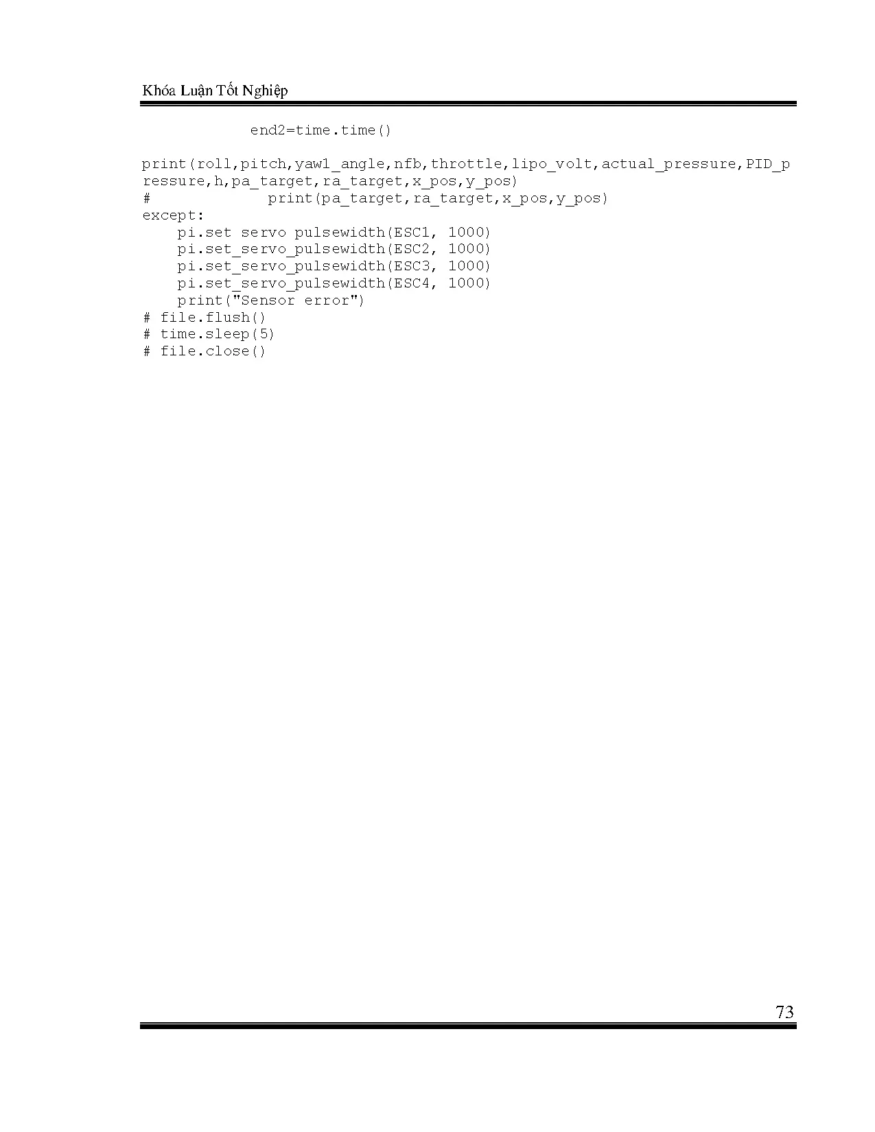 Đồ án tốt nghiệp - Điều khiển cân bằng và giữ vị trí cho hệ Quadcopter - Trang 82