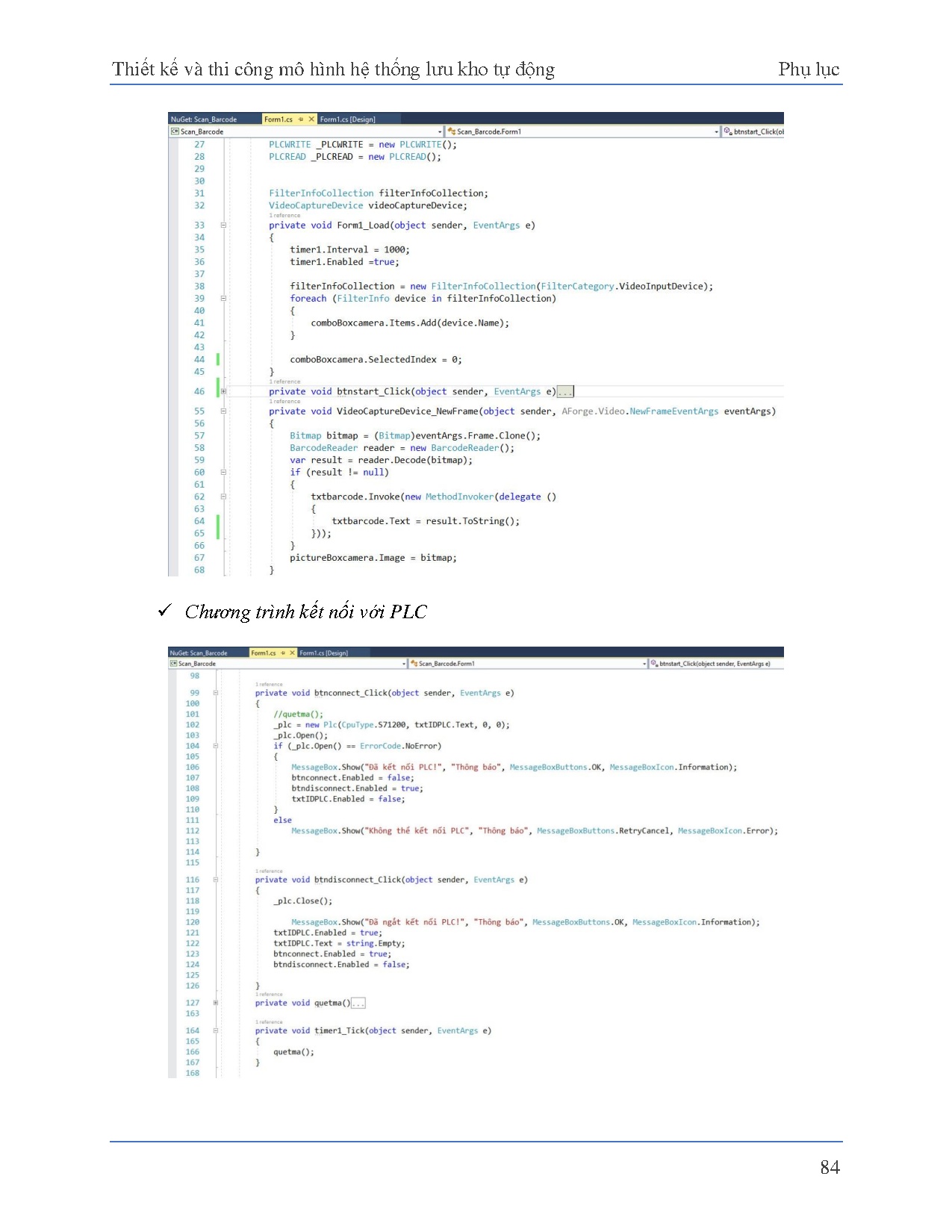 Đồ án tốt nghiệp - Thiết kế và thi công mô hình hệ thống lưu kho tự động - Trang 100