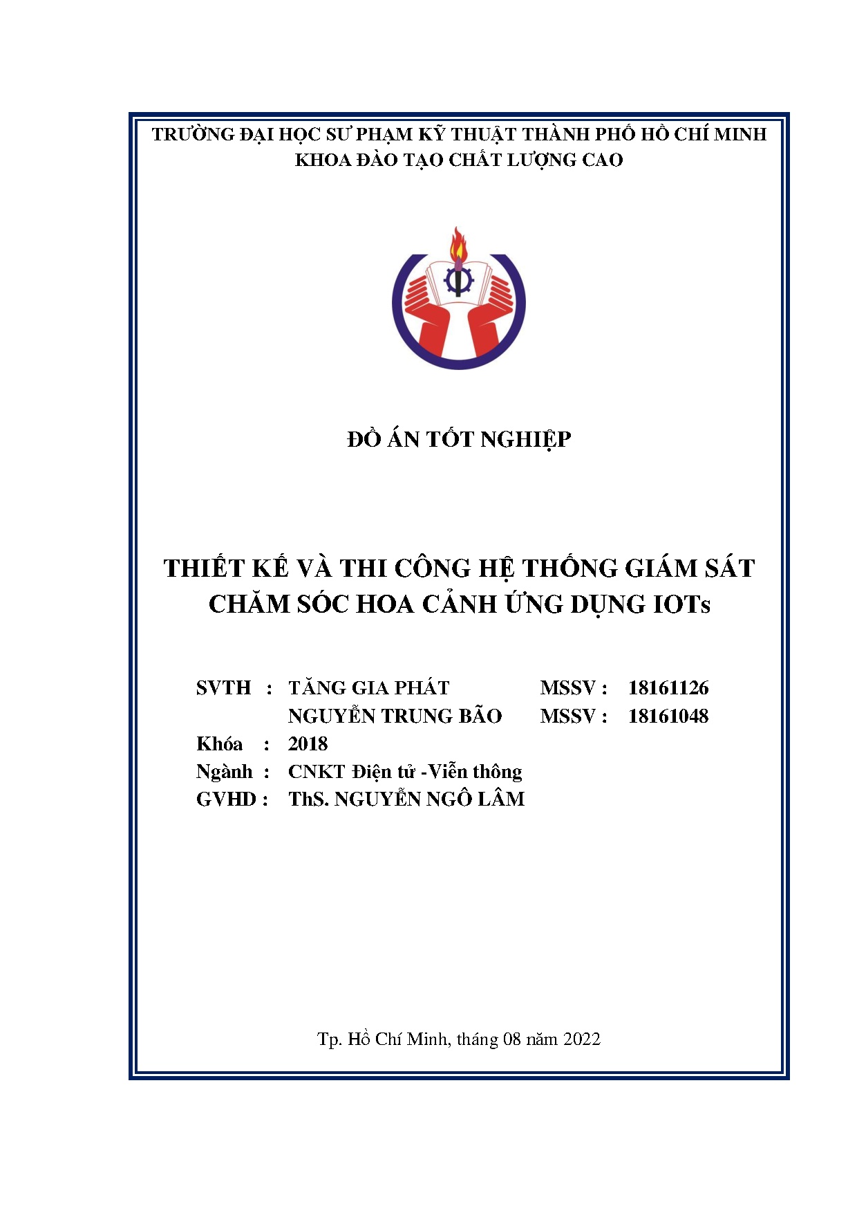 Đồ án tốt nghiệp - Thiết kế và thi công hệ thống giám sát chăm sóc hoa cảnh ứng dụng IOTs