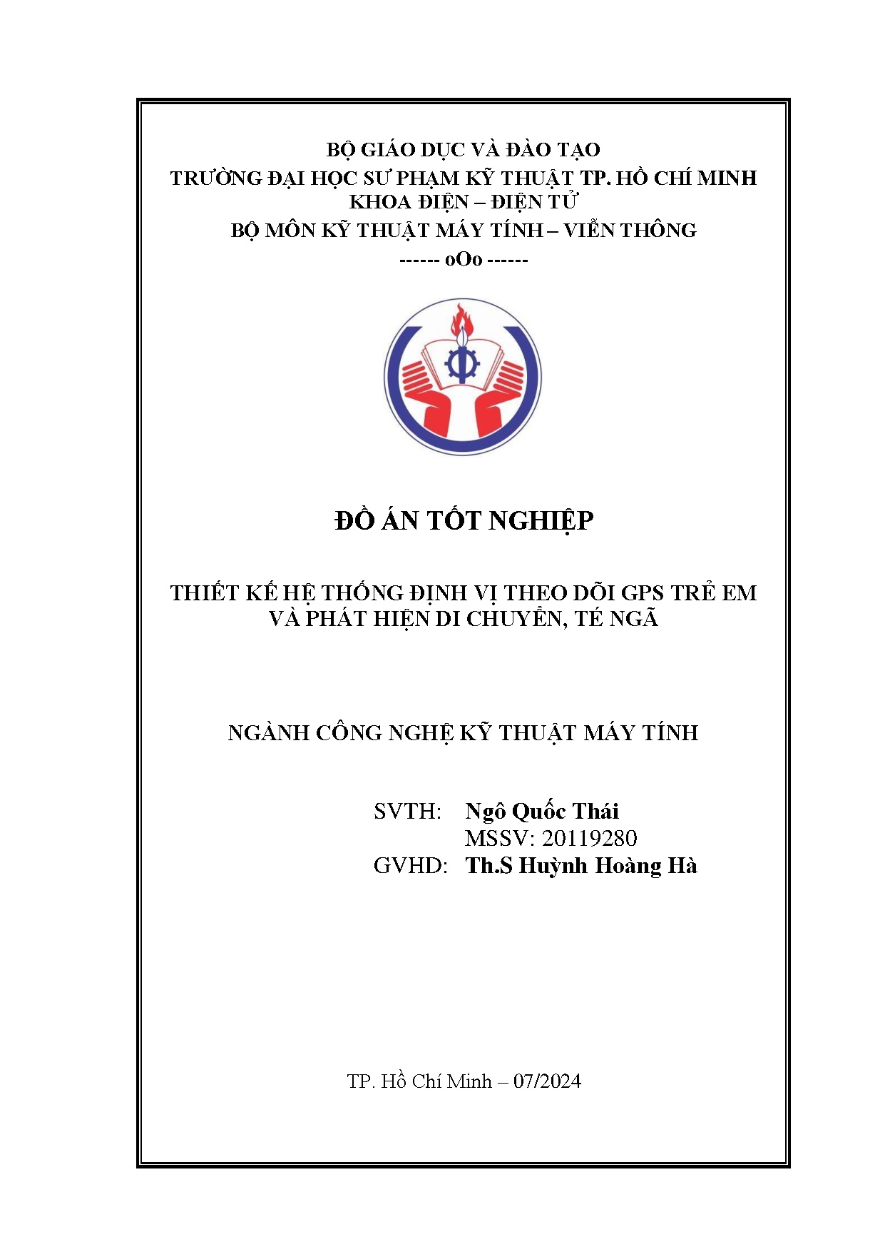 Đồ án tốt nghiệp - Thiết kế hệ thống định vị theo dõi GPS trẻ em và phát hiện di chuyển, té ngã