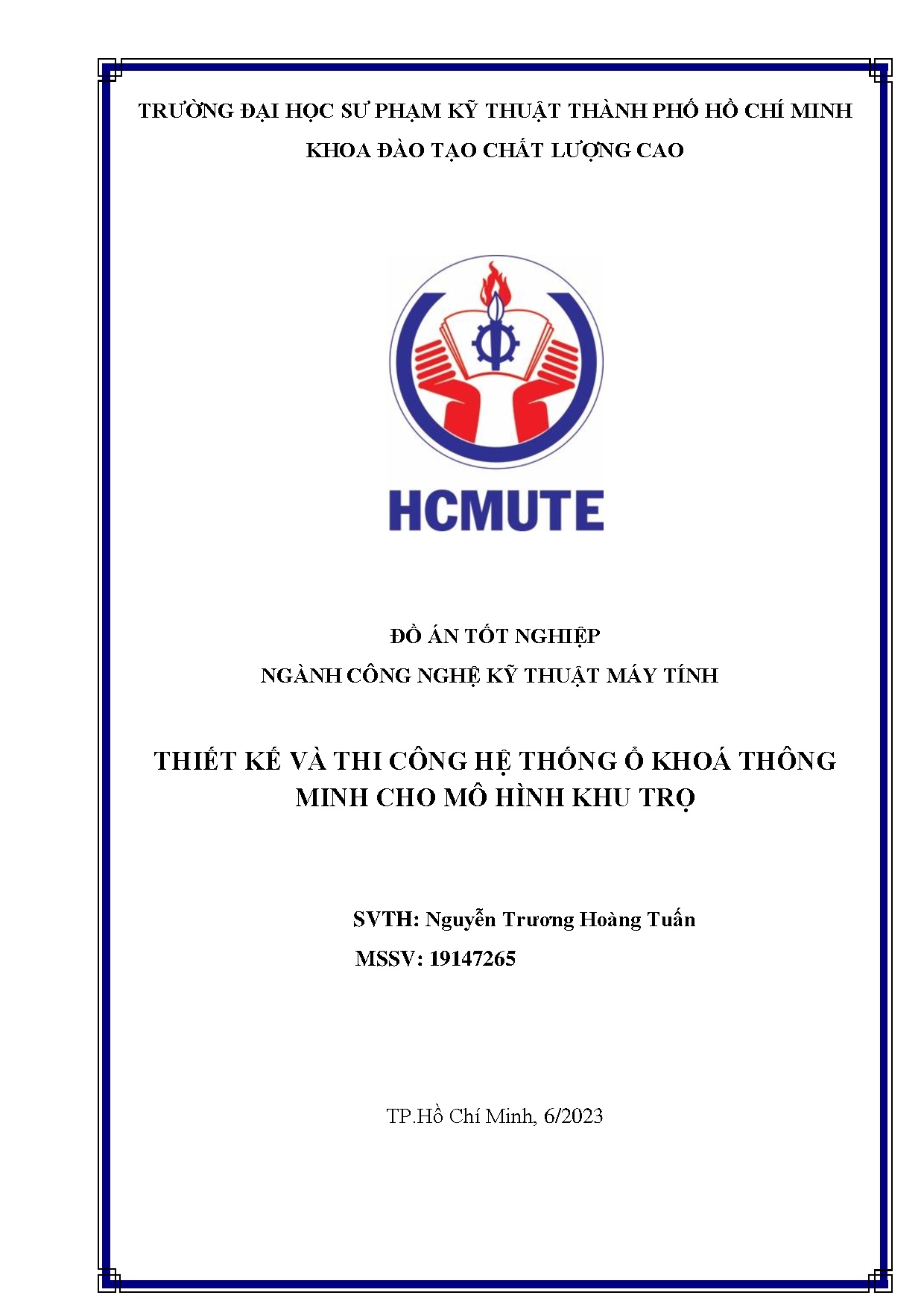 Đồ án tốt nghiệp - Thiết kế và thi công hệ thống ổ khóa thông minh cho mô hình khu trọ