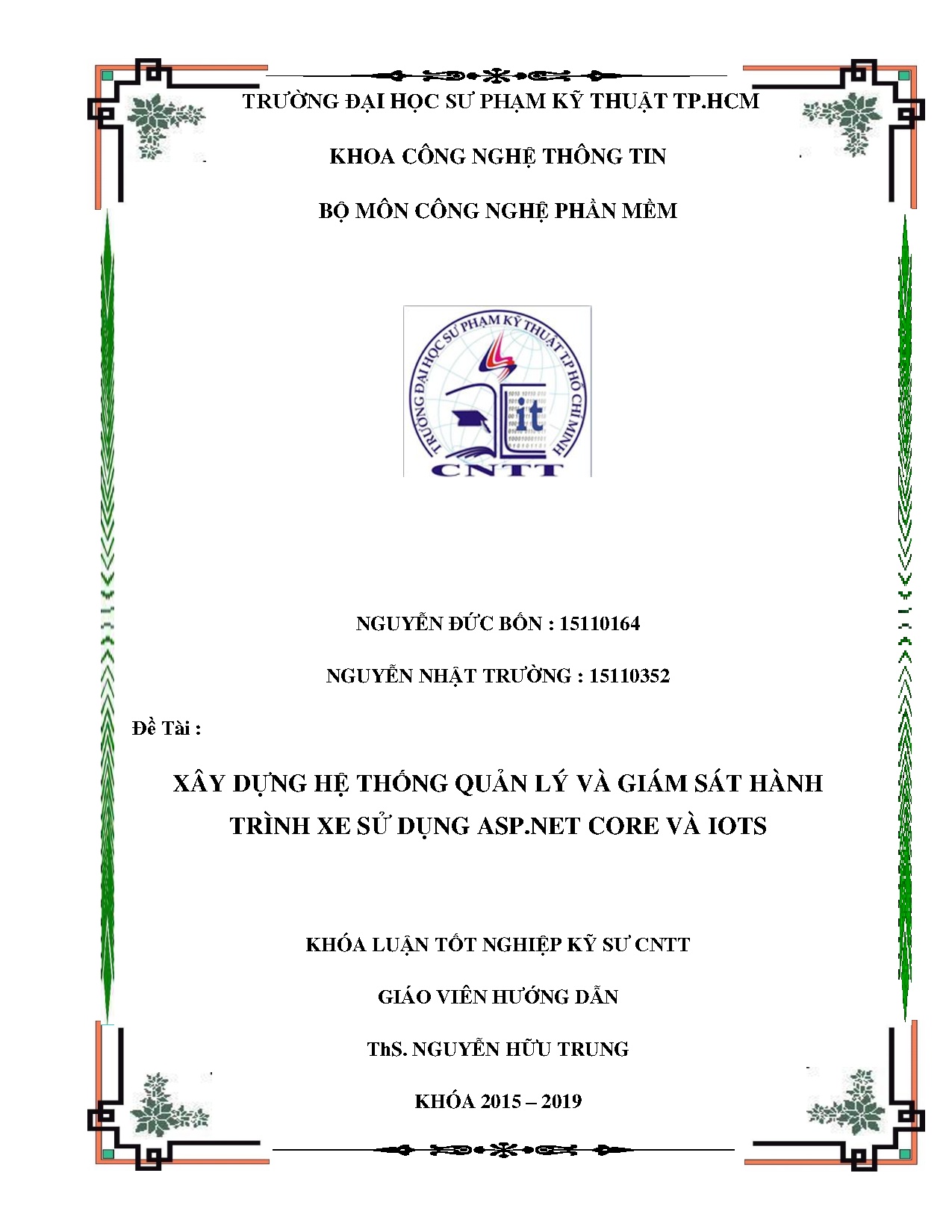 Đồ án tốt nghiệp - Xây dựng hệ thống quản lý và giám sát hành trình sử dụng ASP.Net Core và IoTs