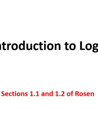 _L01_Introduction to Logic _ Sections 1.1 and 1.2 of Rosen