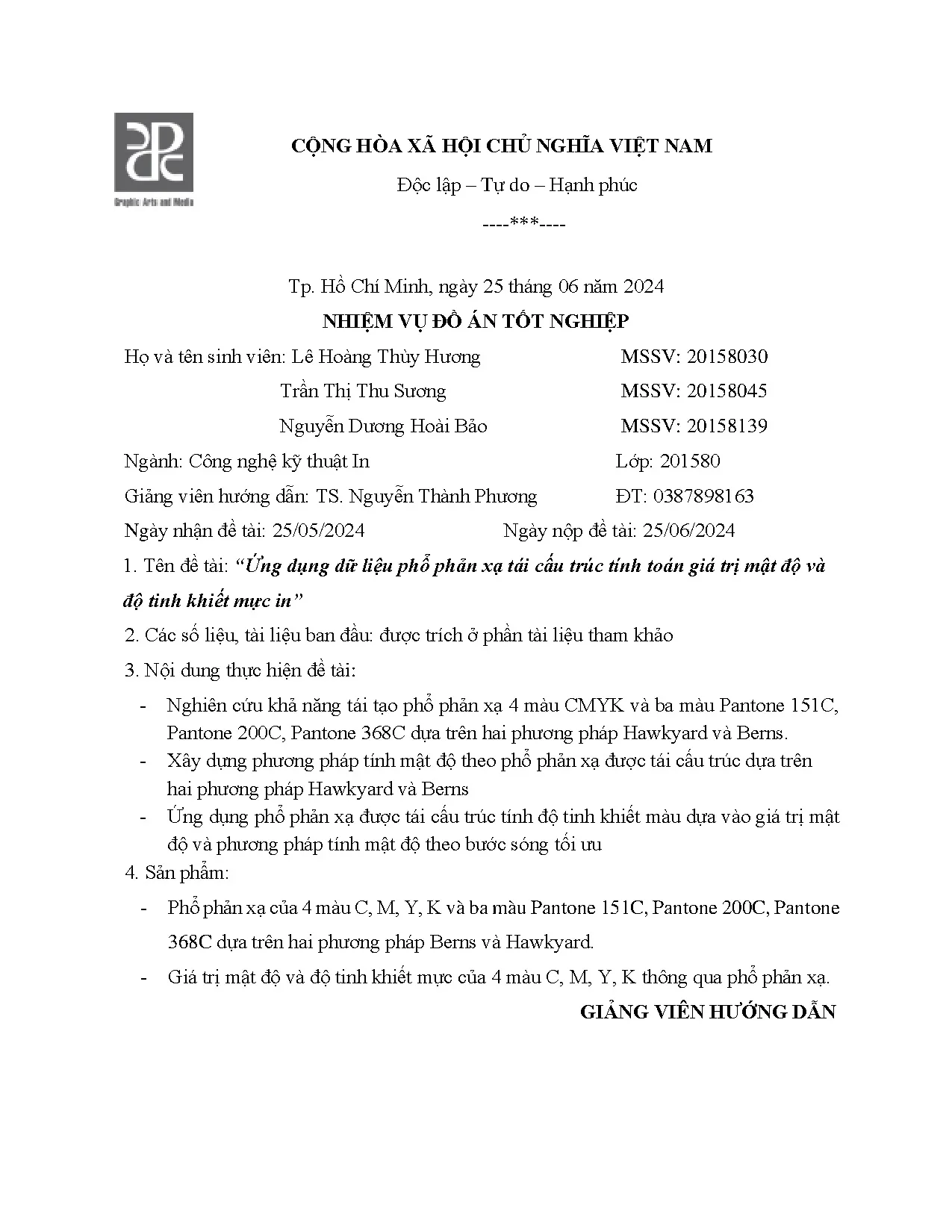 Đồ án tốt nghiệp - Ứng dụng dữ liệu phổ phản xạ tái cấu trúc tính toán giá trị mật độ và độ tinh KMI - Trang 3